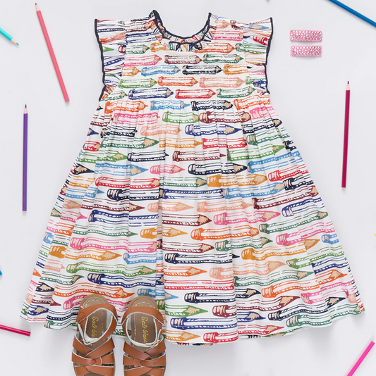 Pink Chicken Girls Stevie Dress - Colored Pencils