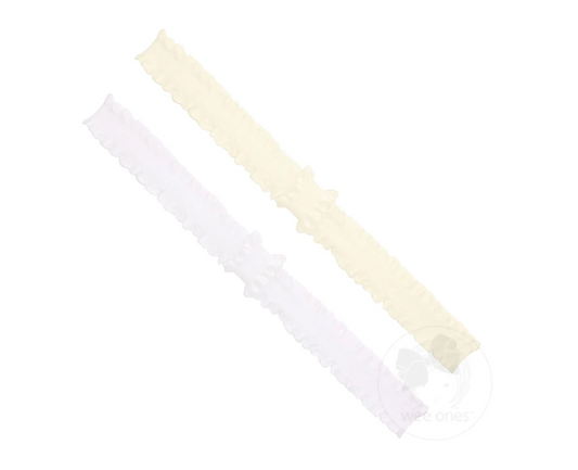 Wee Ones Add-A-Bow Ruffle Edge Baby Band - Ivory