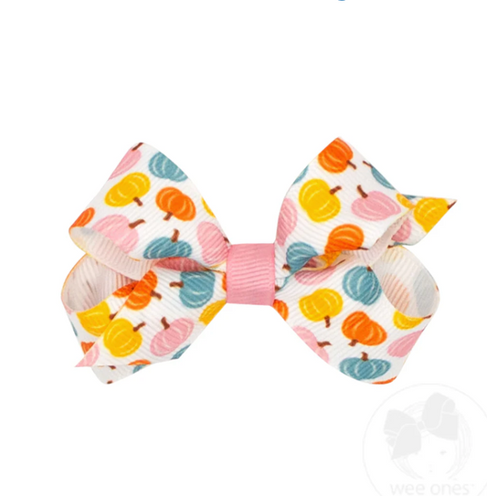 Wee Ones Mini Harvest Print Bow