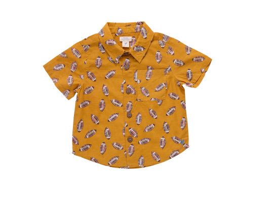 Pink Chicken Boys Jack Shirt - Flying Footballs