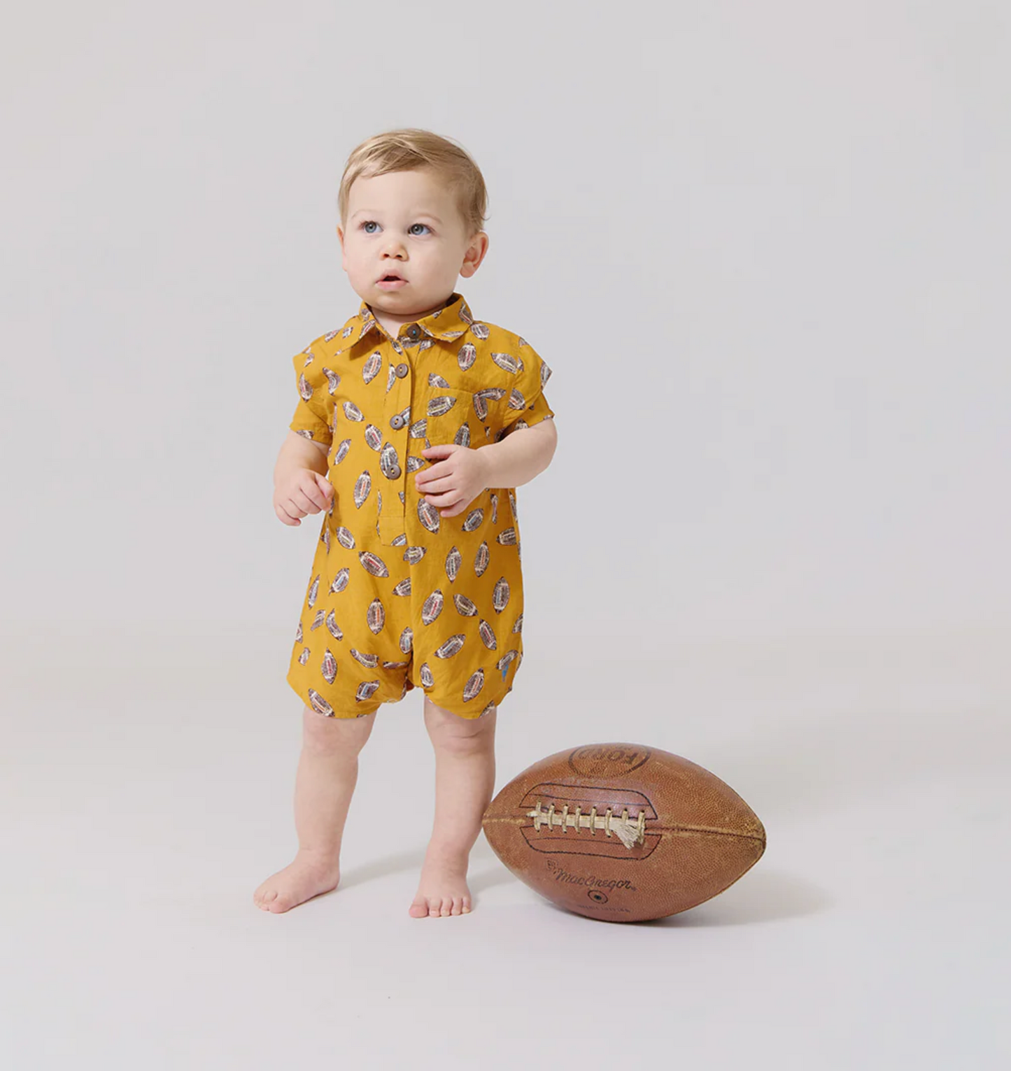 Pink Chicken Baby Boys Easton Jumper - Flying Footballs