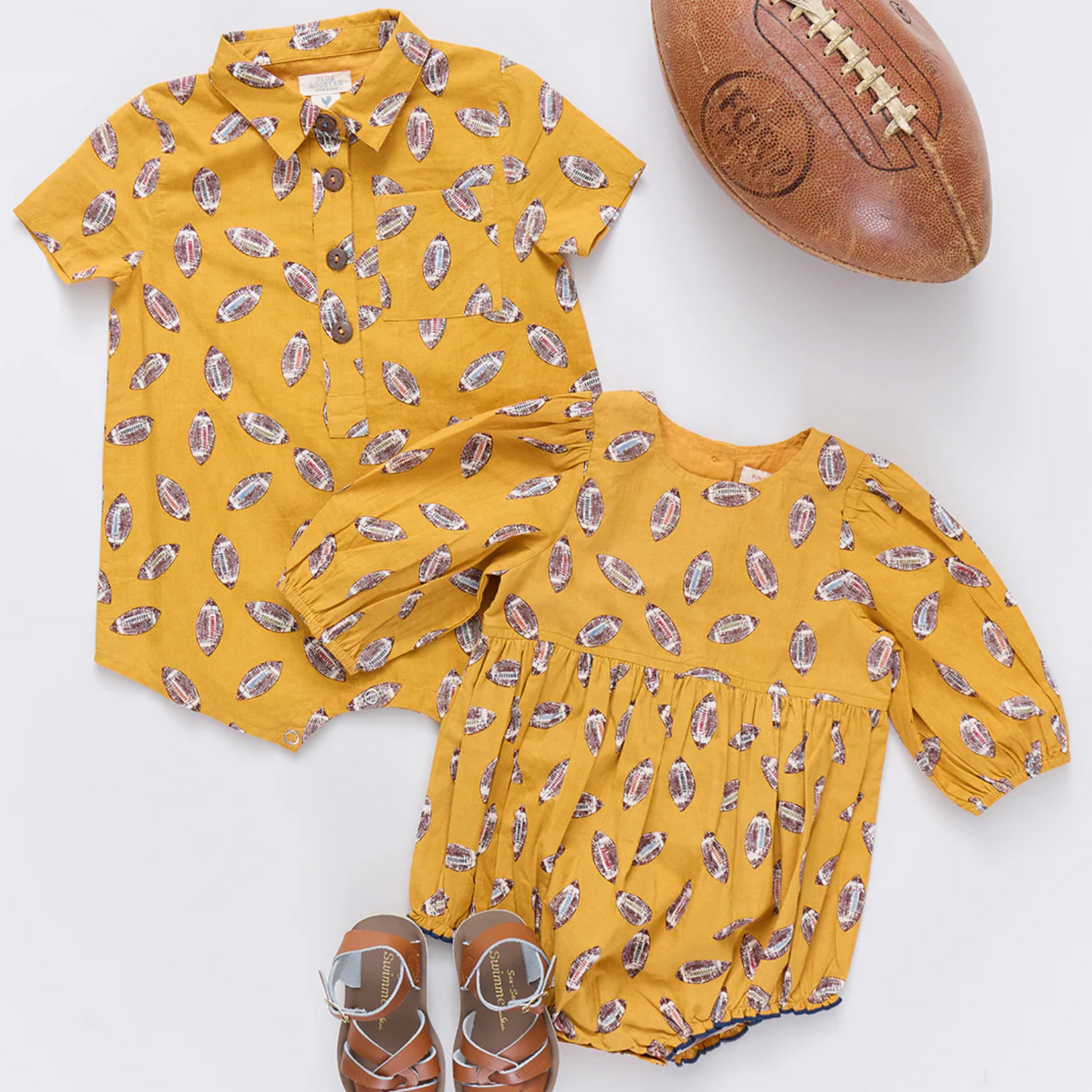 Pink Chicken Baby Boys Easton Jumper - Flying Footballs