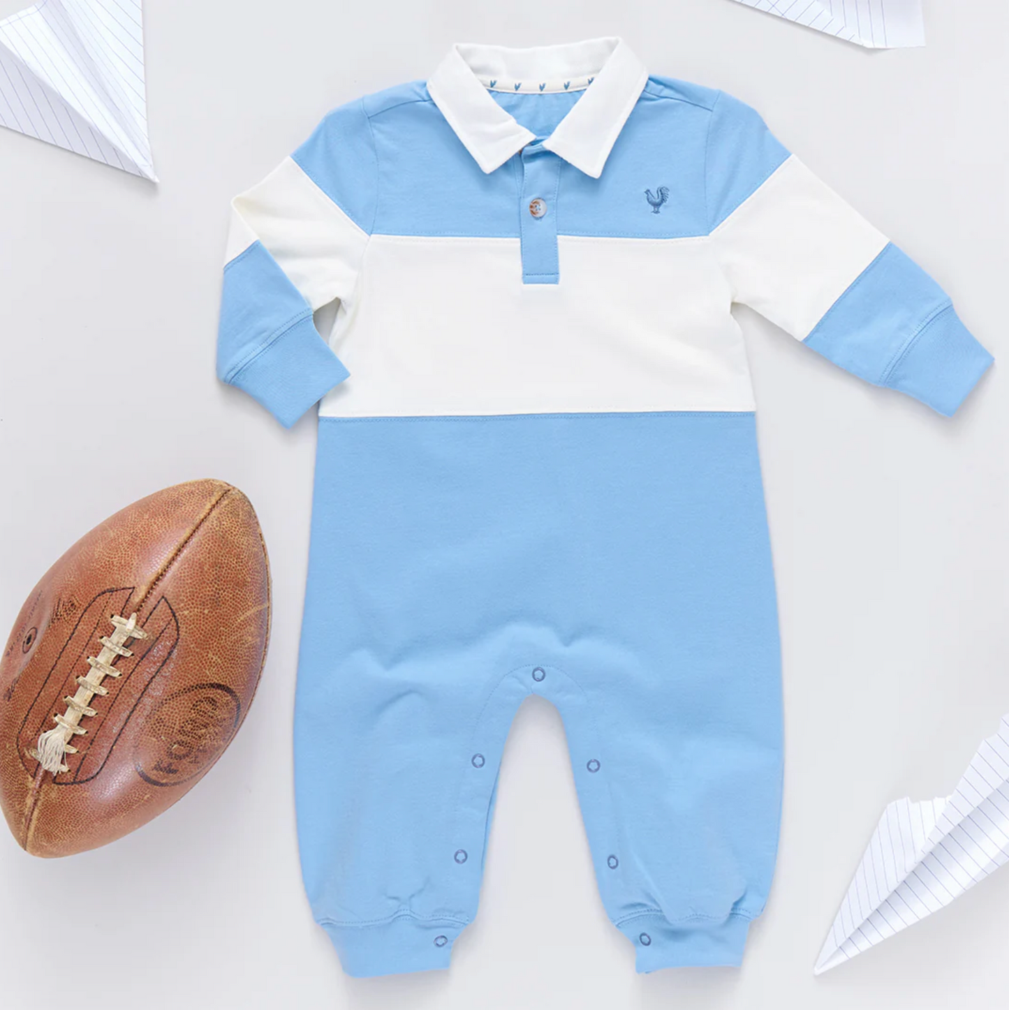 Pink Chicken Baby Boys Albert Jumper - Blue & White