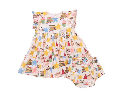Pink Chicken Baby Girls Jennifer Dress Set - Birthday Star