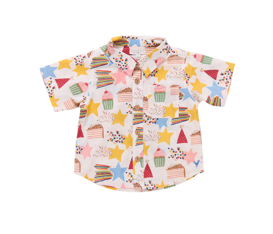 Pink Chicken Boys Jack Shirt - Birthday Star