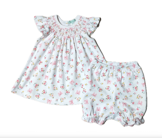 Bows and Flowers Baby Girl's Bishop Dress