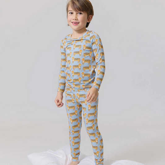 Pink Chicken Kids Bamboo PJ Set - Tigers