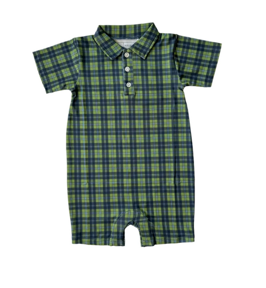 Knox Romper - Navy Plaid
