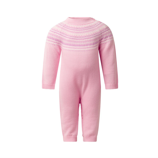 Rachel Riley Pink Fairisle Playsuit