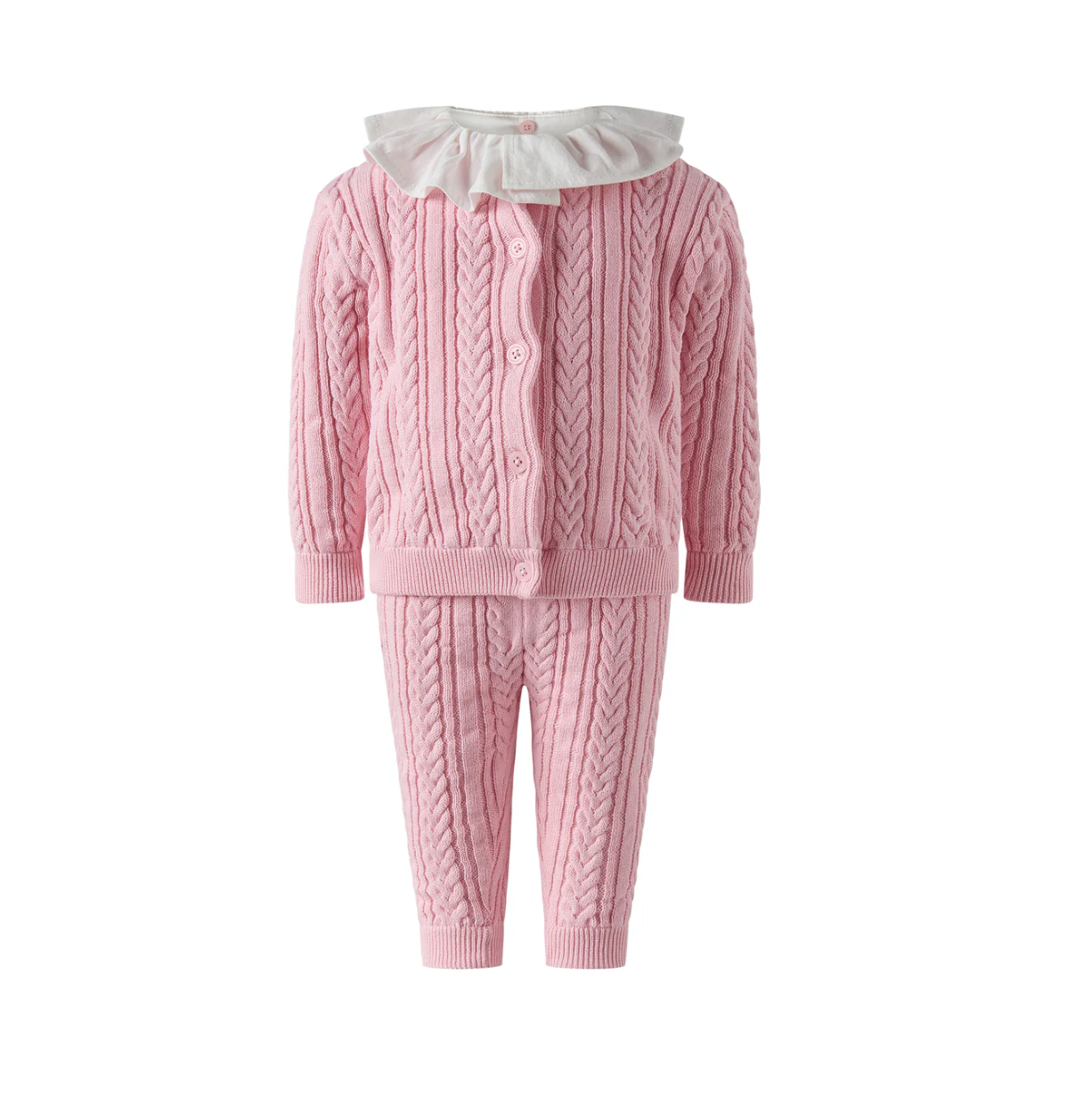 Rachel Riley Pink Cable Knit Set