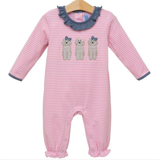 Dog Ruffle Applique Romper