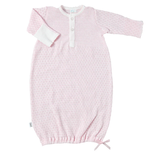 Paty Knit Placket Gown - Pink or Blue