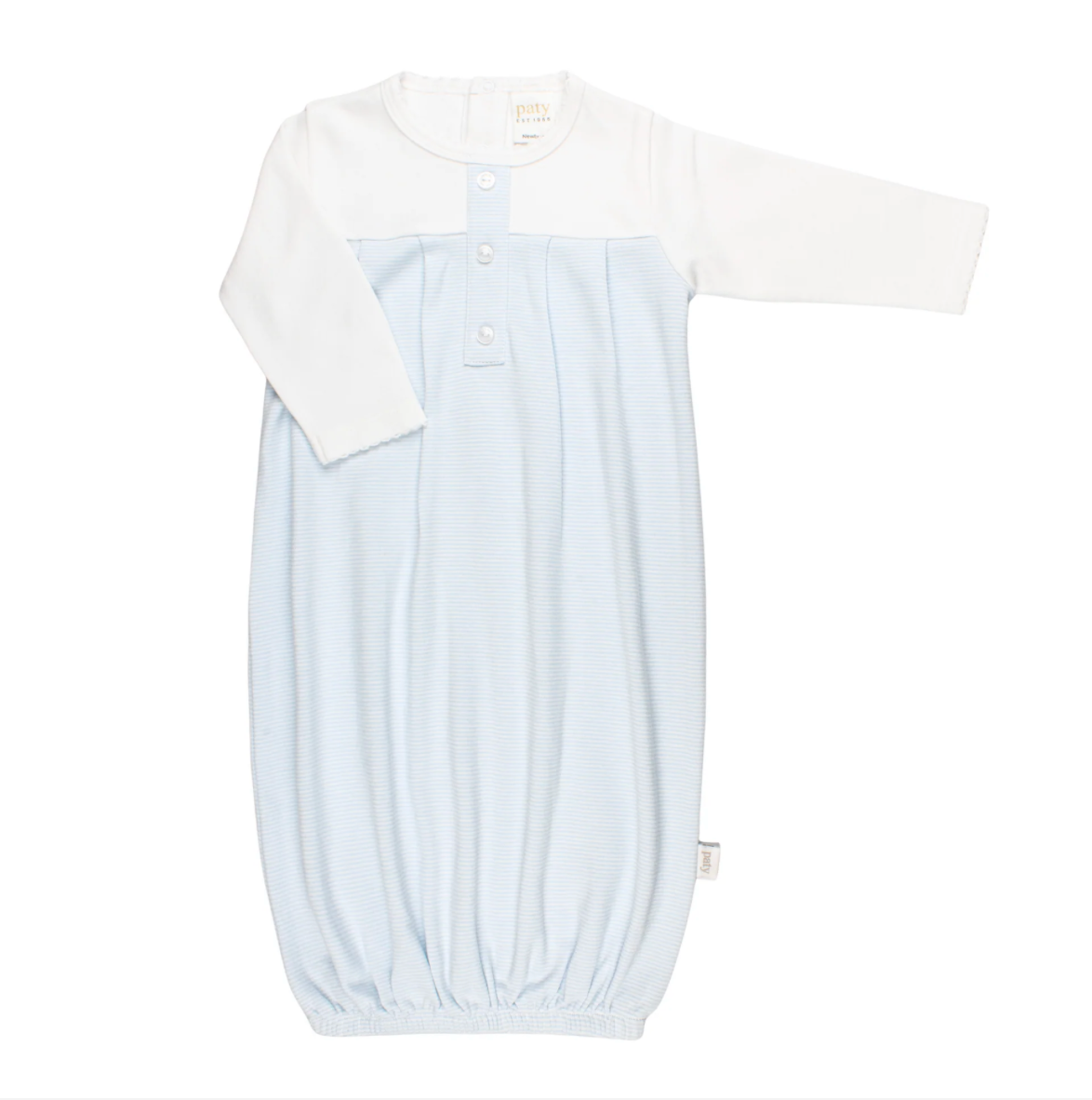 Paty Sweet Stripes Pima Gown - Blue