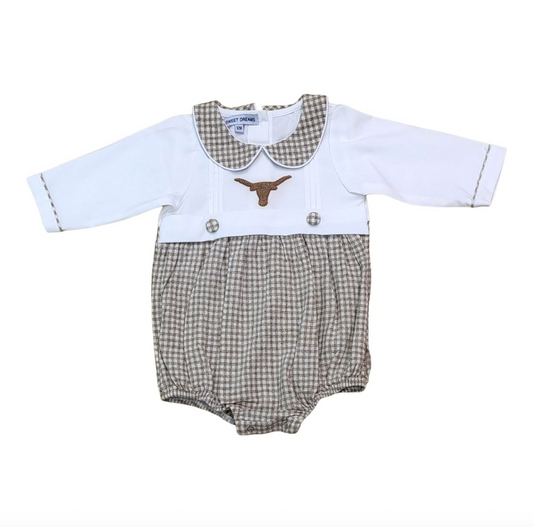 Sweet Dreams Longhorn Embroidered Boy Bubble