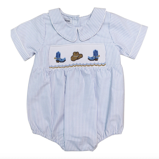 Sweet Dreams Smocked Cowboy Boots & Hat Bubble
