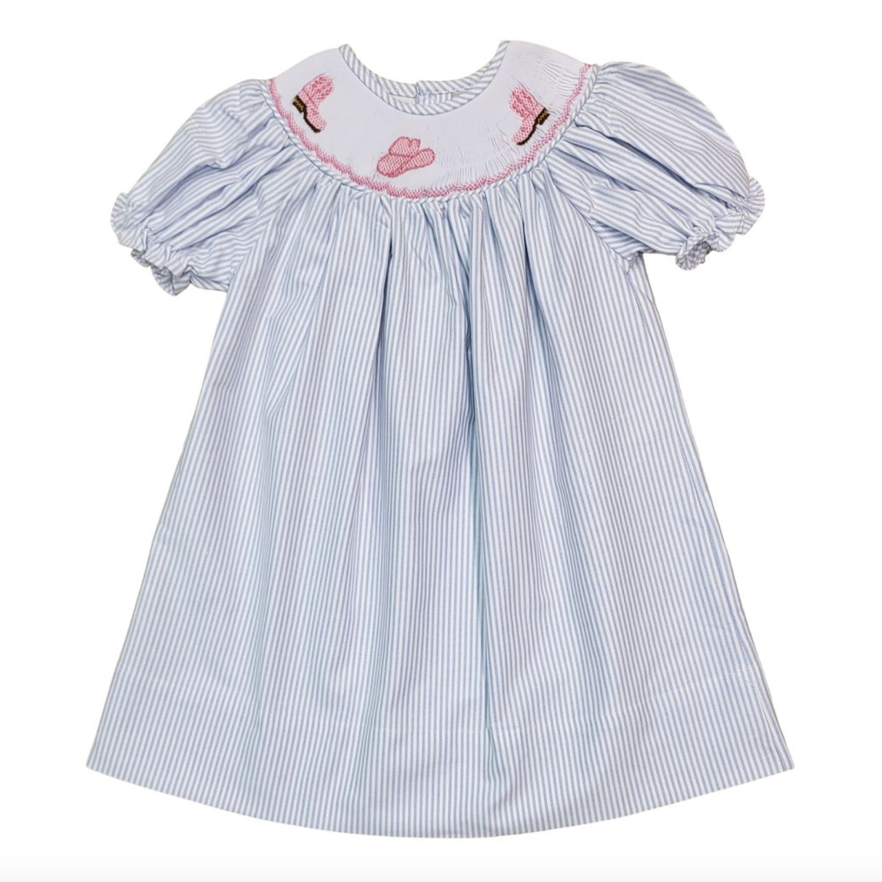 Cowgirl Boots & Hat Smocked Dress