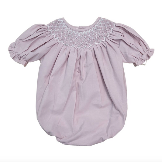 Catherine Dusty Pink Smocked Bubble