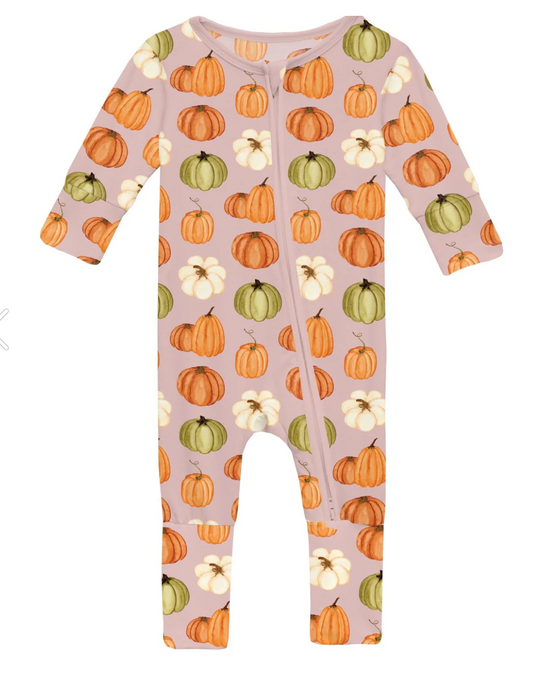 KicKee Pants Convertible Coverall in Baby Rose Pumpkin Patch