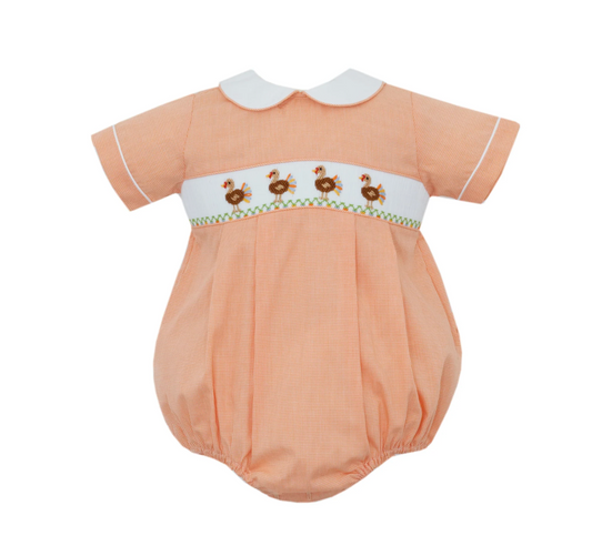 Petit Bebe Orange Microcheck Turkey Bubble