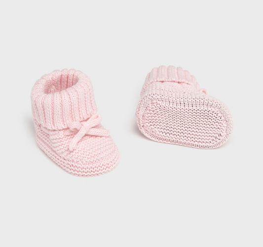 Knit Baby Booties - Rose