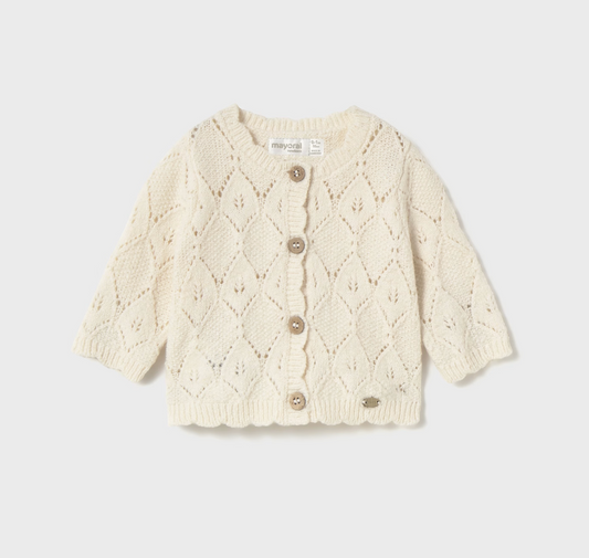 Baby Girl's Knit Cardigan - Milk
