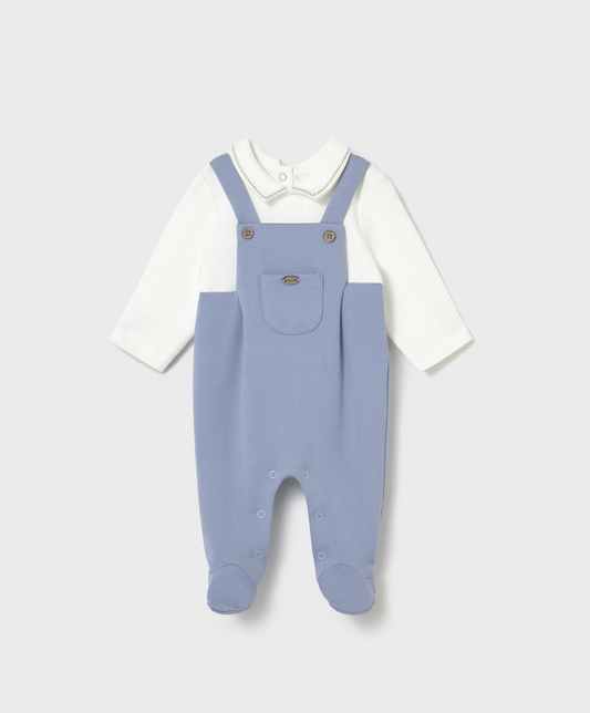 Baby Boy Collared One Piece - Blue Bell
