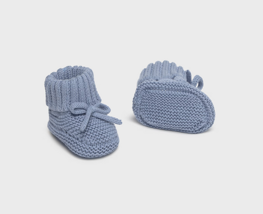 Baby Knit Booties - Cloud