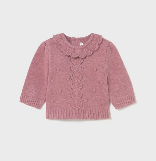 Baby Girl Sweater - Blush Heather