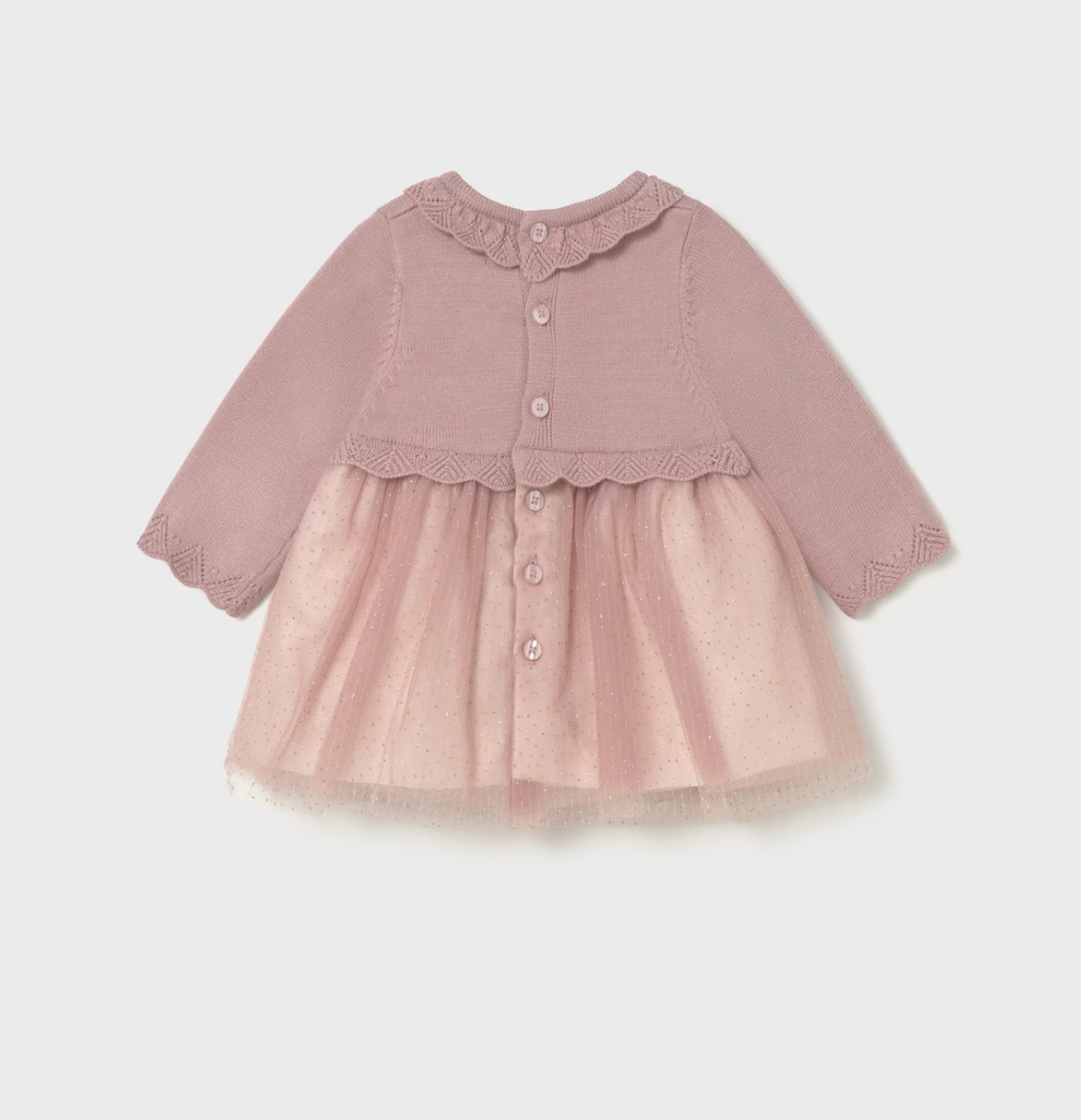 Baby Girl Tulle and Knit Dress - Petal