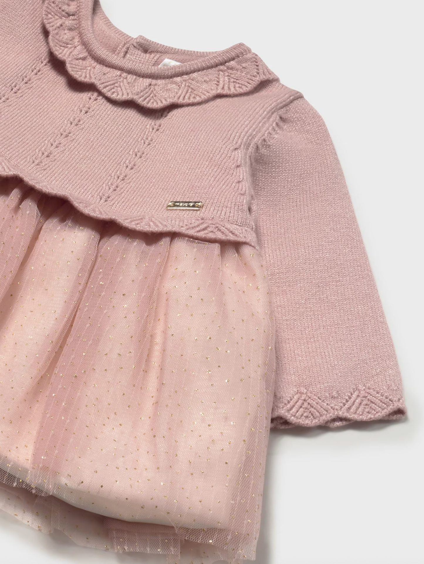 Baby Girl Tulle and Knit Dress - Petal