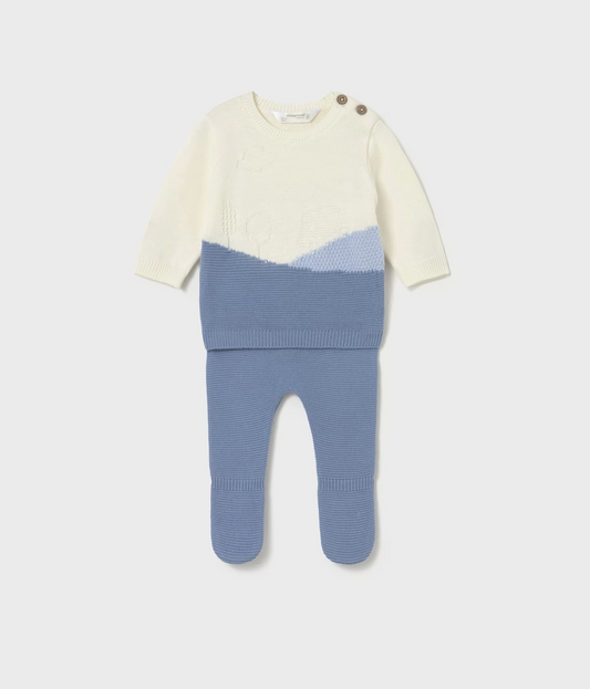 Baby Knit Pants and Sweatshirt - Cloud