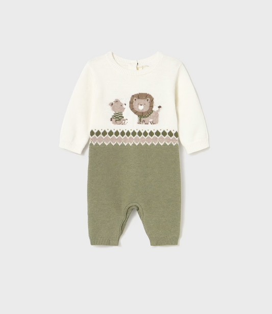Baby Boy Knit One Piece - Basil Heather