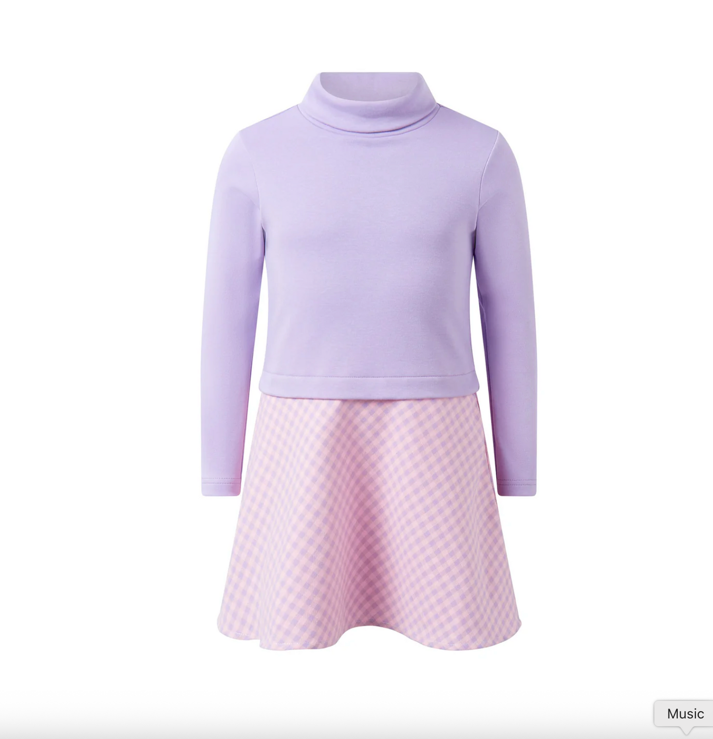 Rachel Riley Turtleneck Check Dress