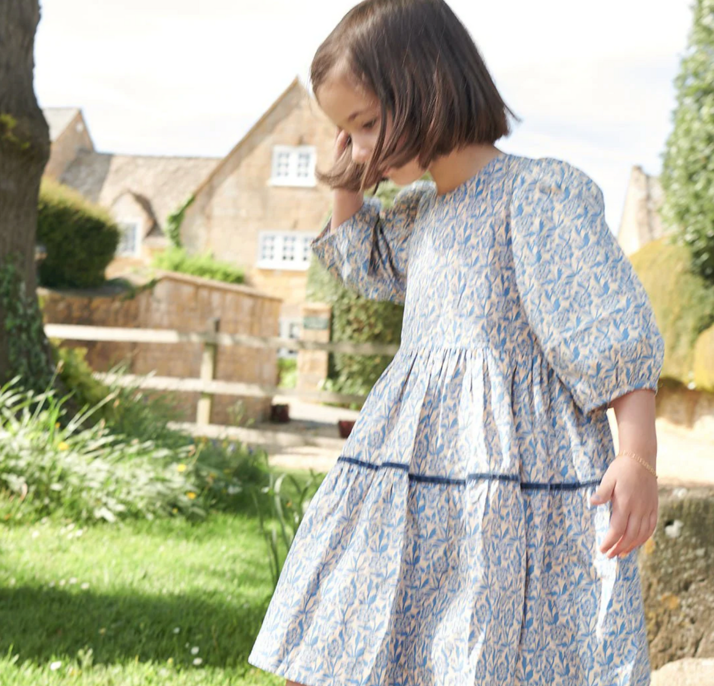 Pink Chicken Girls Maribelle Dress - Blue Climbing Floral
