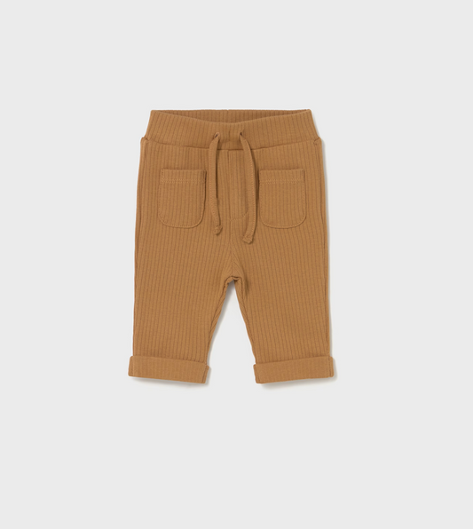 Baby Boy Ribbed Pants - Amber