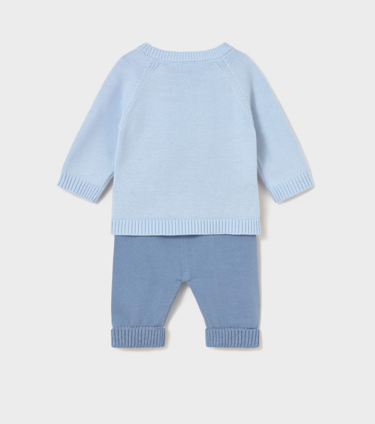 Baby Boy Knit Pants and Sweatshirt Set - Cloud