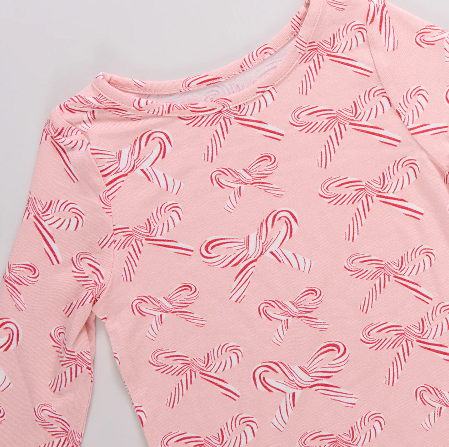 Pink Chicken Bamboo PJ Set - Candy Cane Bows