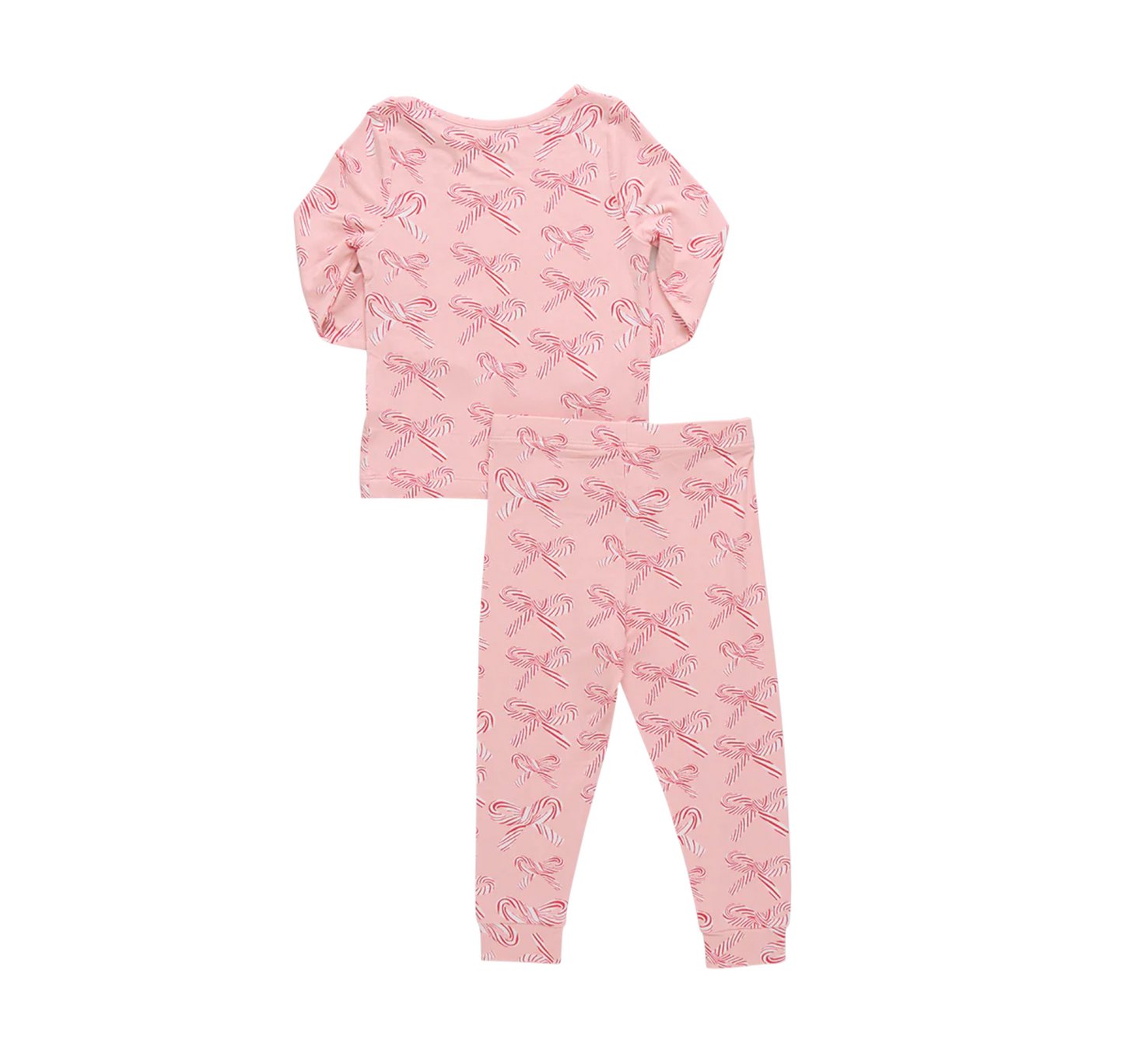 Pink Chicken Bamboo PJ Set - Candy Cane Bows