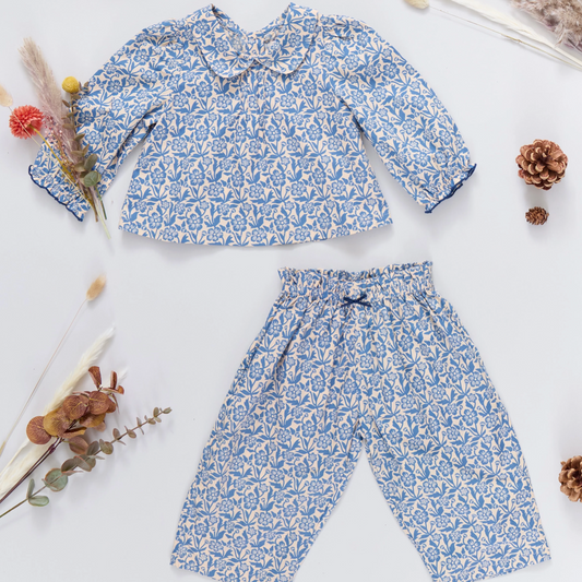Pink Chicken Baby Girls Dawson 2-Piece Set - Blue Climbing Floral