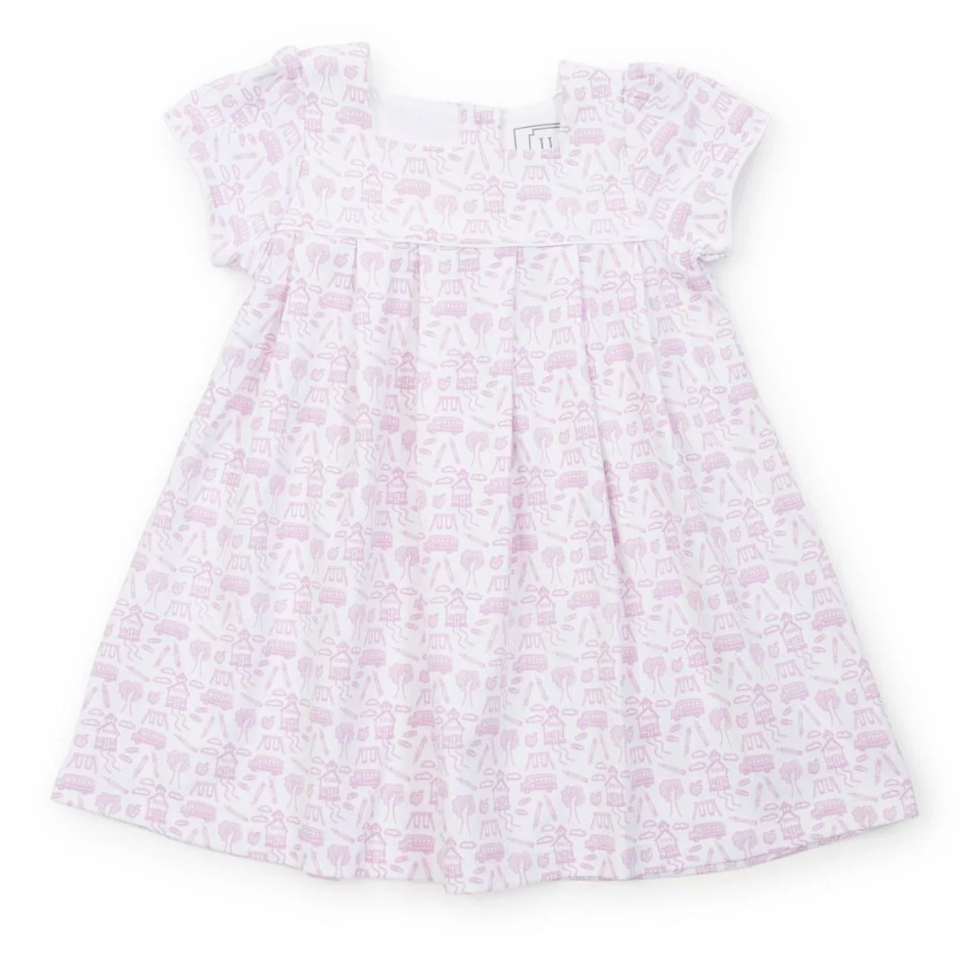 Lila & Hayes Girls Lizzy Dress - Pink Back to School Days