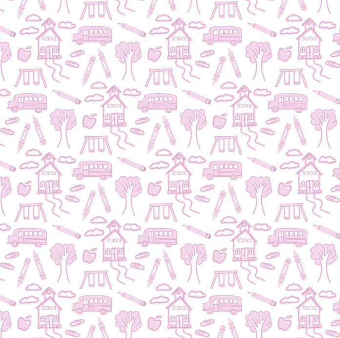 Lila & Hayes Girls Lizzy Dress - Pink Back to School Days