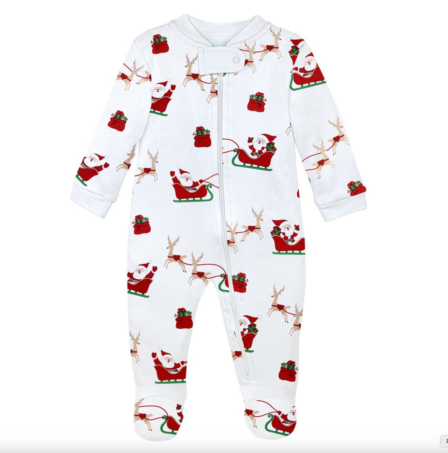 Santa Sleigh Zipper Footie