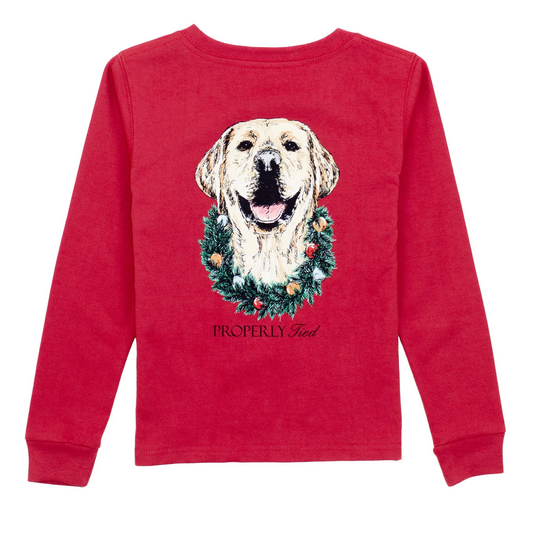 Properly Tied Boys Deck the Paws - Cabernet