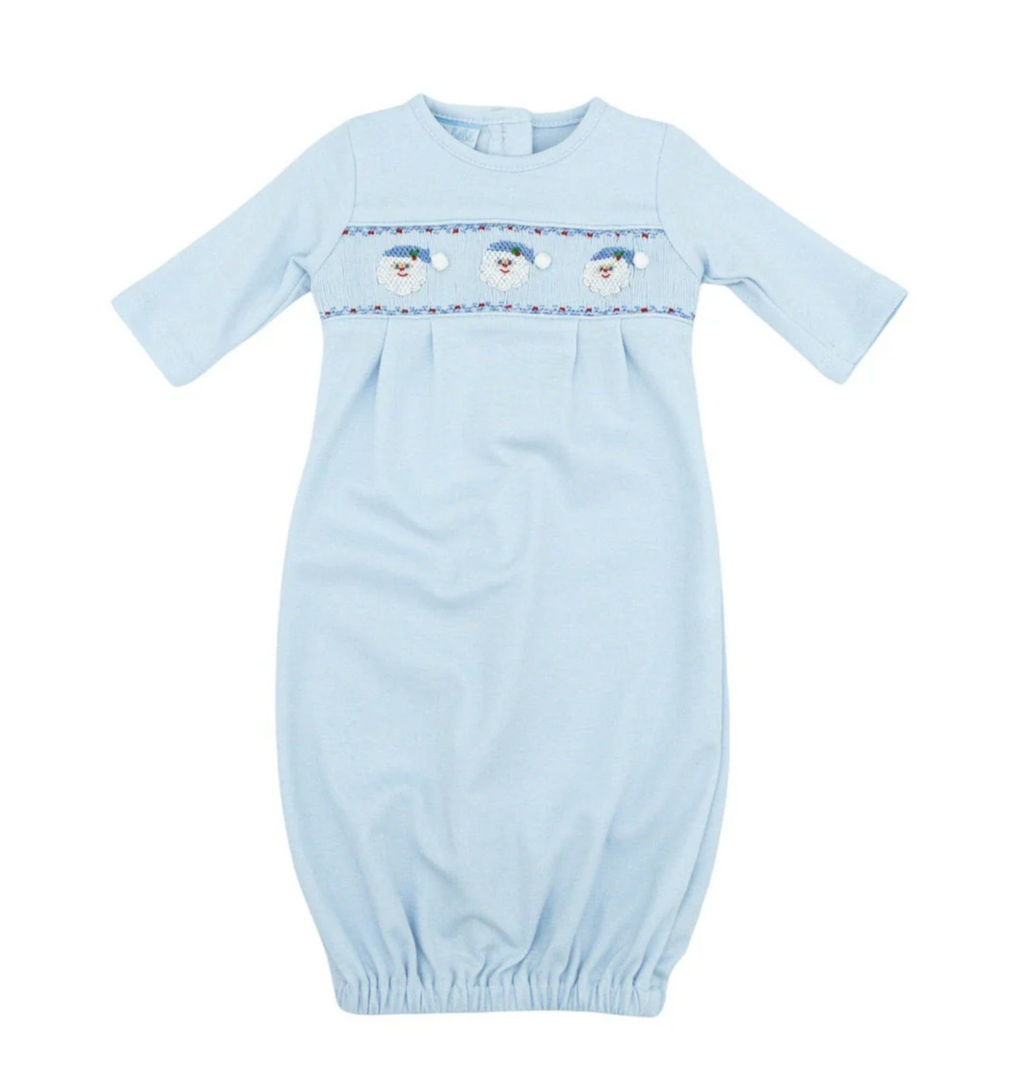 Santa Face Knit Baby Gown - Pink or Blue