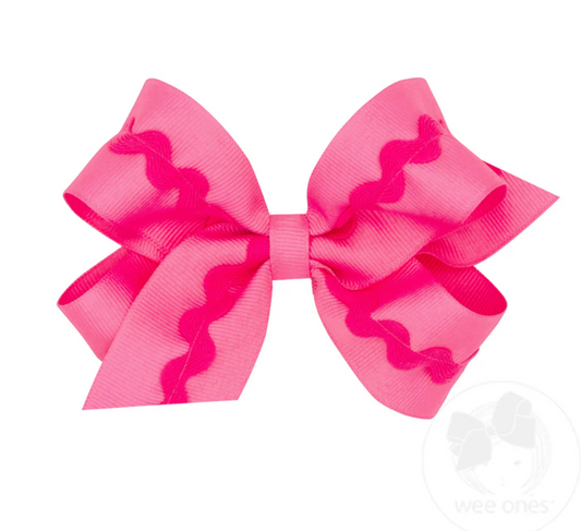 Medium Pink Ric-Rac Bow