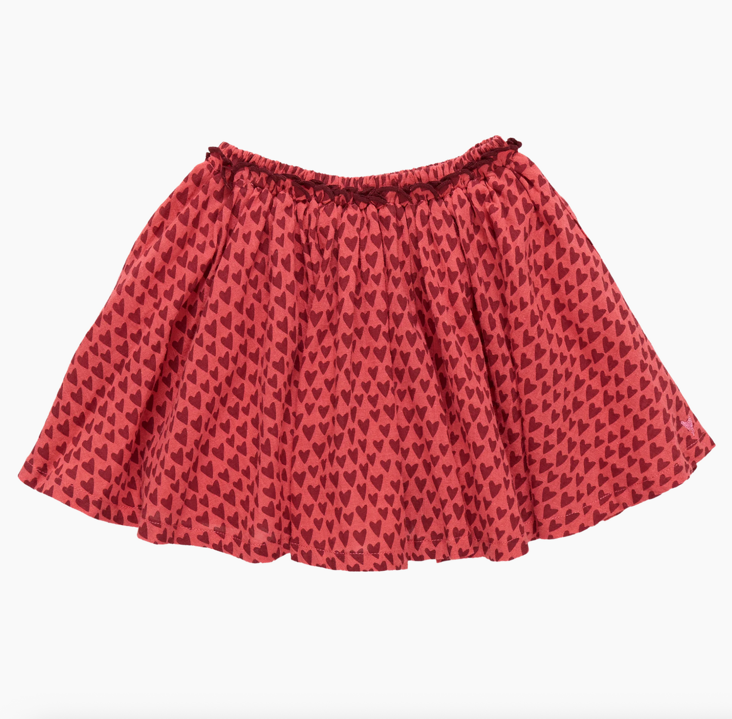 Pink Chicken Girls Gianna Skirt - Red Mini Hearts