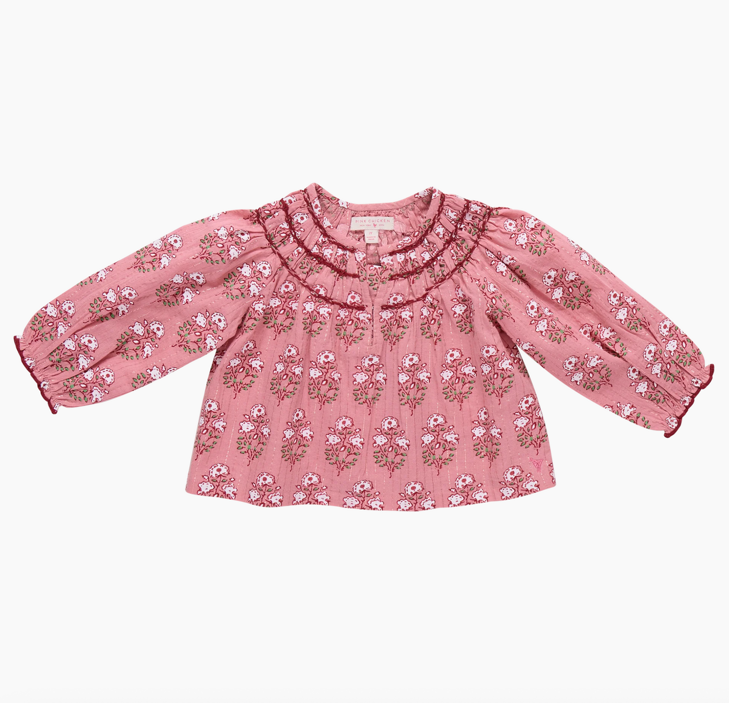Pink Chicken Girls Ava Top - Pink Strawflower