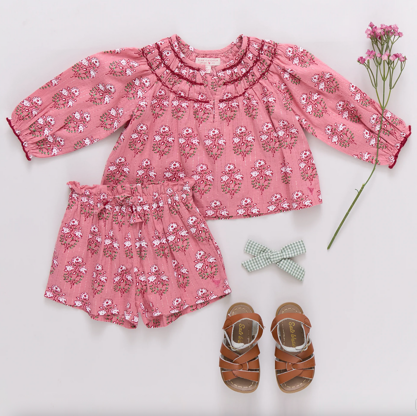 Pink Chicken Girls Theodore Short - Pink Strawflower