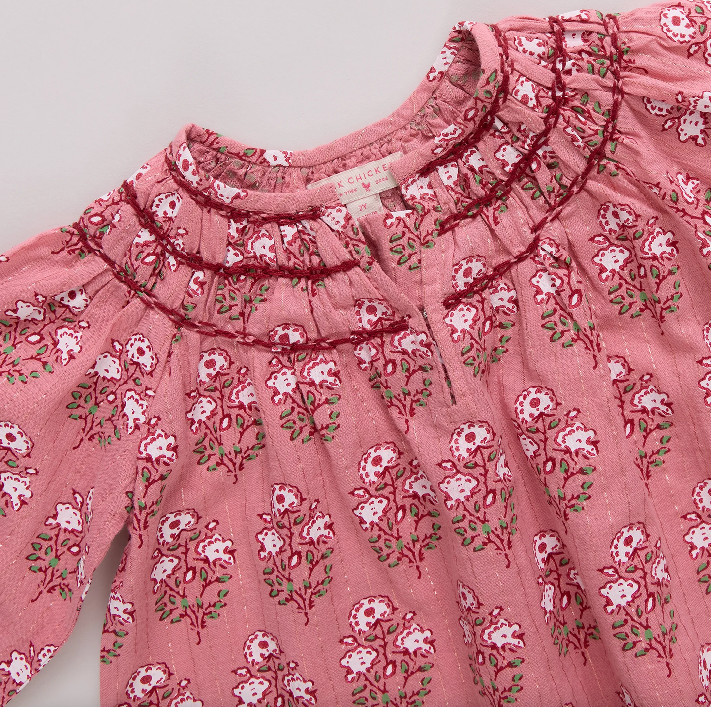 Pink Chicken Girls Ava Top - Pink Strawflower