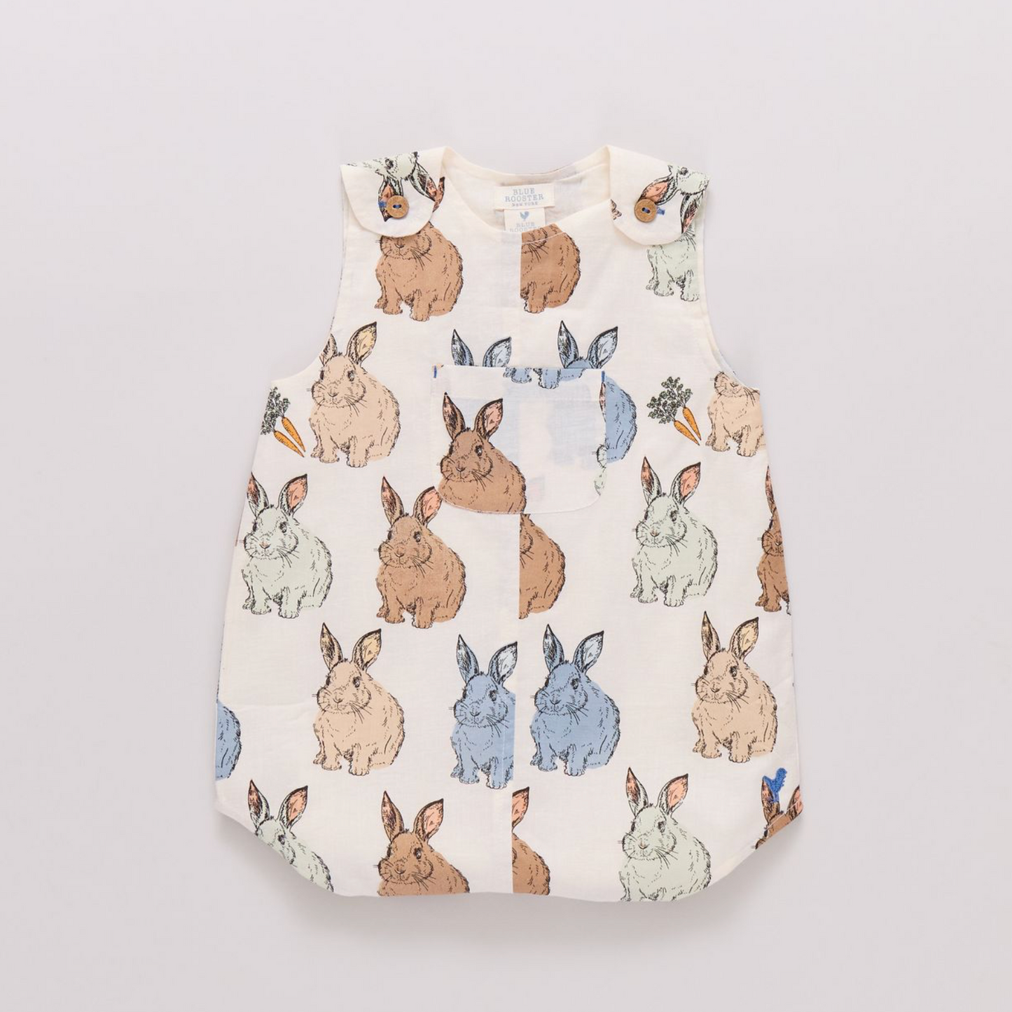 Pink Chicken Baby Boys Noah Jumper - Blue Vintage Bunnies